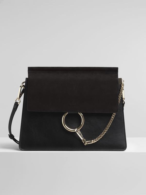 Chloé Bandolera Mujer Faye Negras Suede FPCI93485